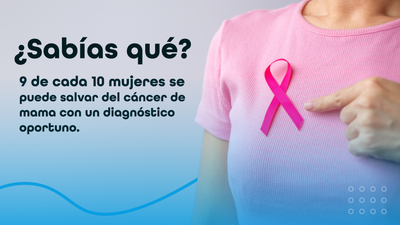 ¿Sabías qué? 9 de cada 10 mujeres se pueden salvar del cancer de mama con un diagnóstico oportuno